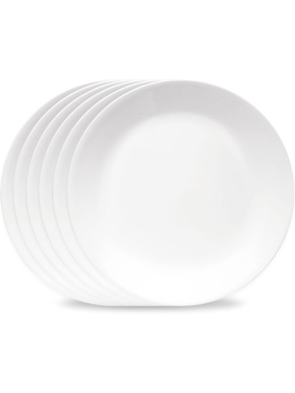 Lightweight 6-Piece Salad Plate Set - Chip Resistant, 8.5-Inch Round, White